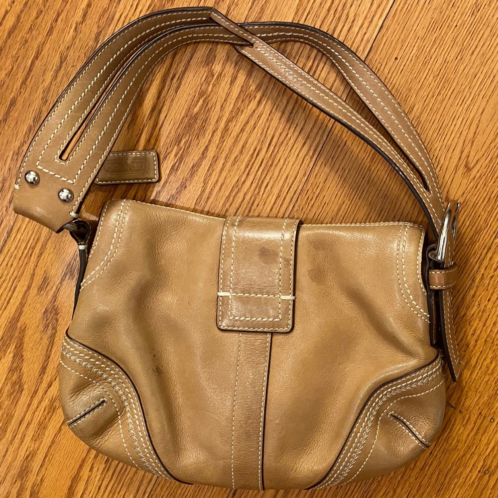Coach Small Purse, Tan - Picture 2 of 3